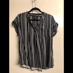 Striped Navy Blouse - NWT